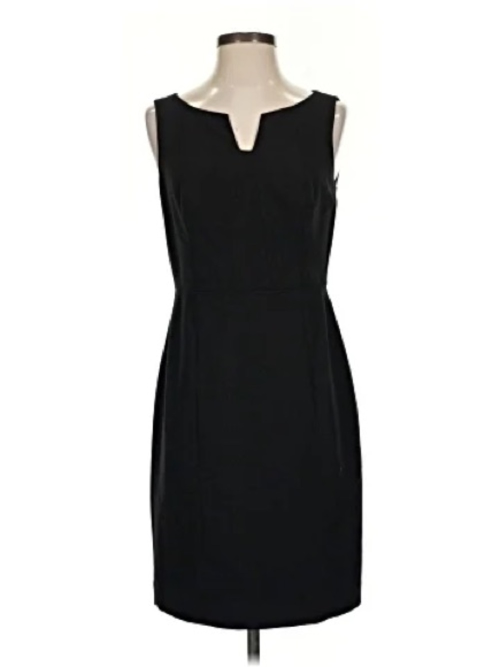 Worthington Black Sleeveless Midi Sheath Dress with V-Notch Size 12P